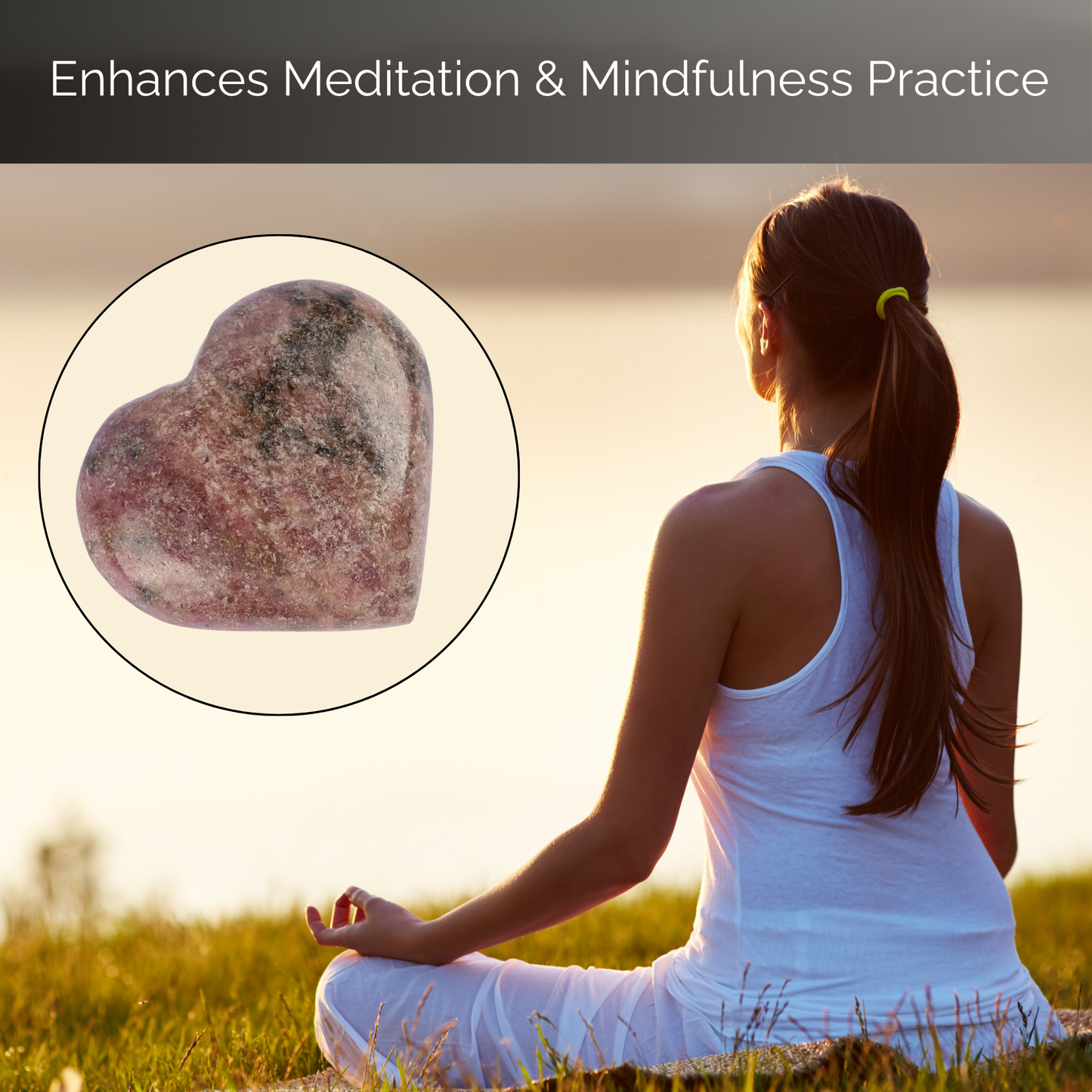 Rhodonite Heart Palm Stone, Polished Crystal Stone for Chakra Balancing, Meditation, Spiritual and Crystal Gift