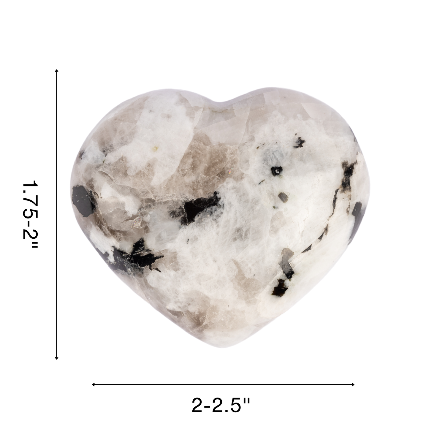 Rainbow Moonstone Heart Palm Stone, Polished Crystal Stone for Chakra Balancing, Meditation, Spiritual and Crystal Gift