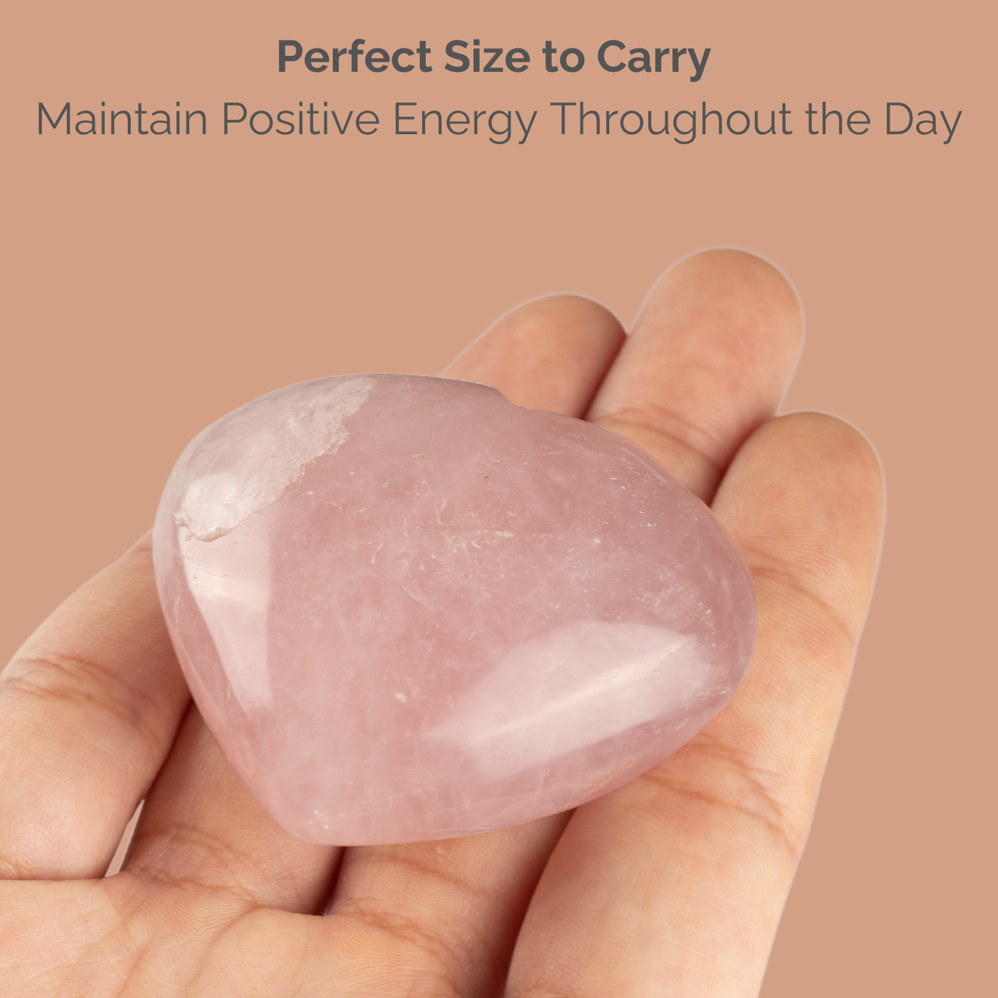 Rose Quartz Heart Palm Stone, Polished Crystal Stone for Chakra Balancing, Meditation, Spiritual and Crystal Gift