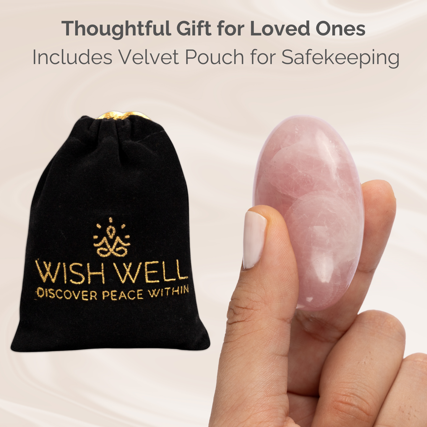 Rose Quartz Palm Stone, Polished Crystal Stone for Chakra Balancing, Meditation, Spiritual and Crystal Gift
