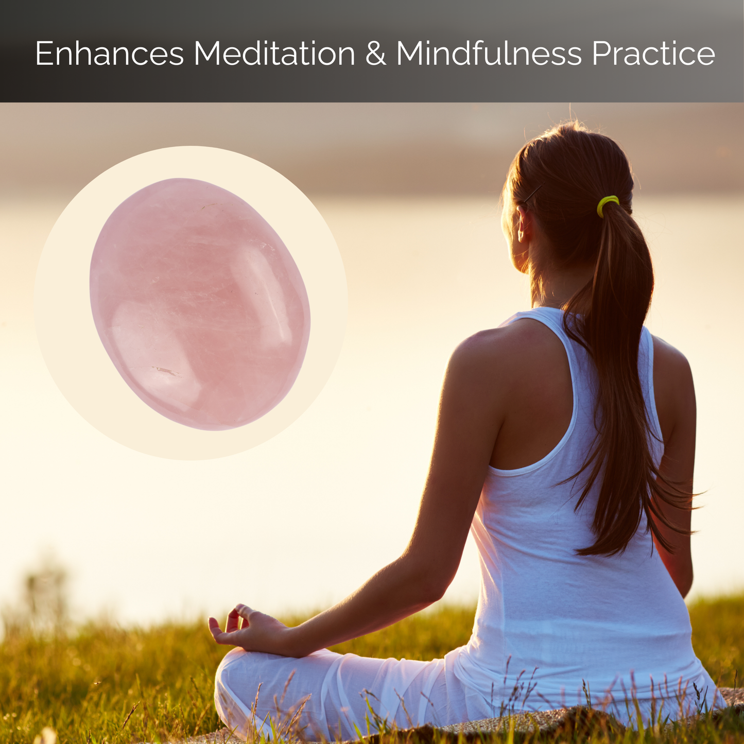 Rose Quartz Palm Stone, Polished Crystal Stone for Chakra Balancing, Meditation, Spiritual and Crystal Gift