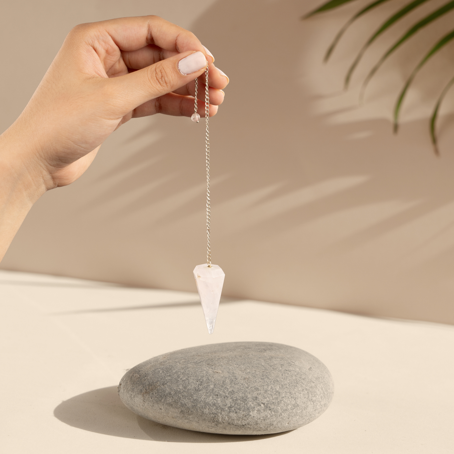 Rose Quartz Pendulum Crystal Divination Tools — Dowsing Pendulum Crystal with Crystal Ball for Meditation, Chakra Healing, Energy Work, Reiki, and Crystal Grid