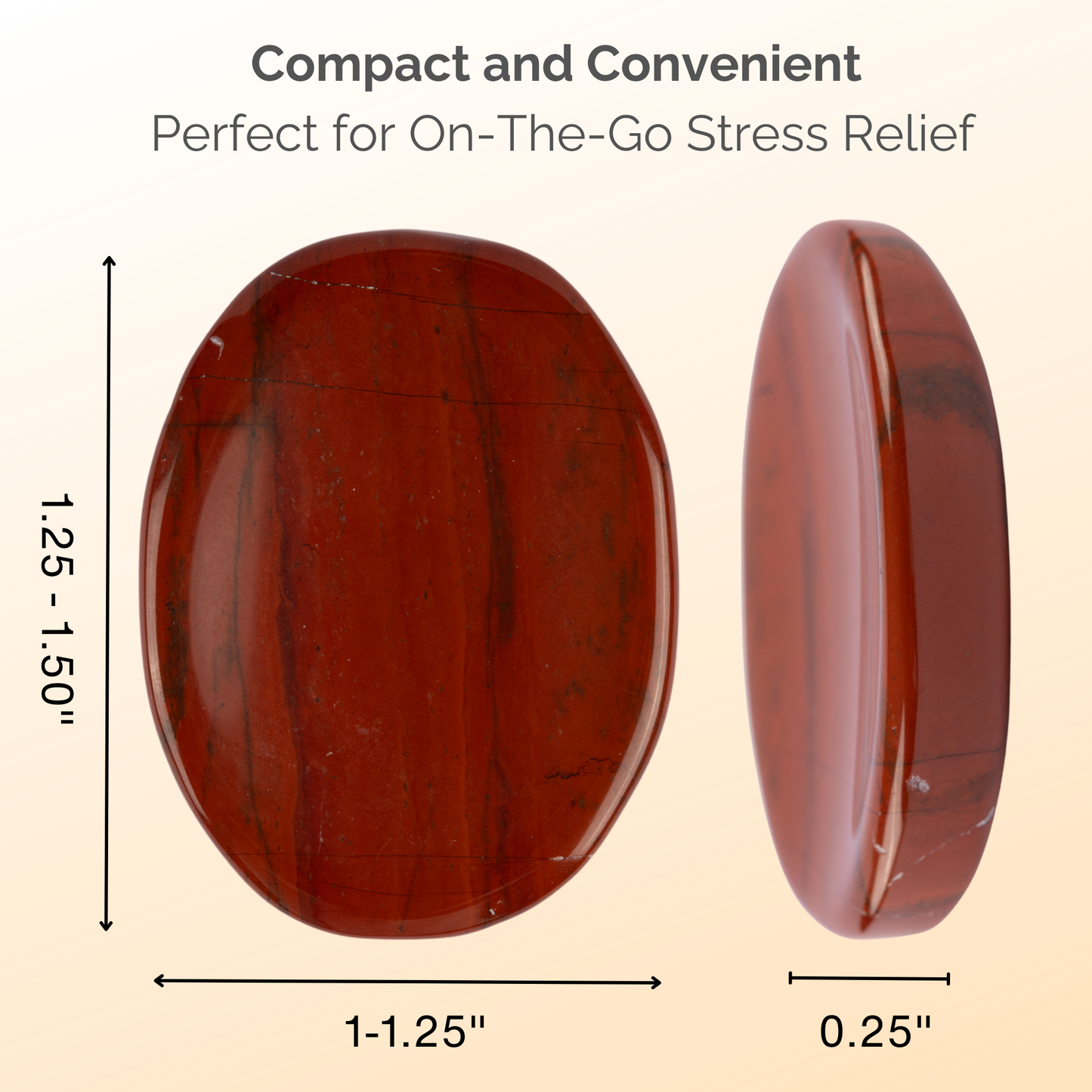Red Jasper Worry Stone, Healing Crystals, Energy Healing Thumb Stone, Meditation & Spiritual Gift