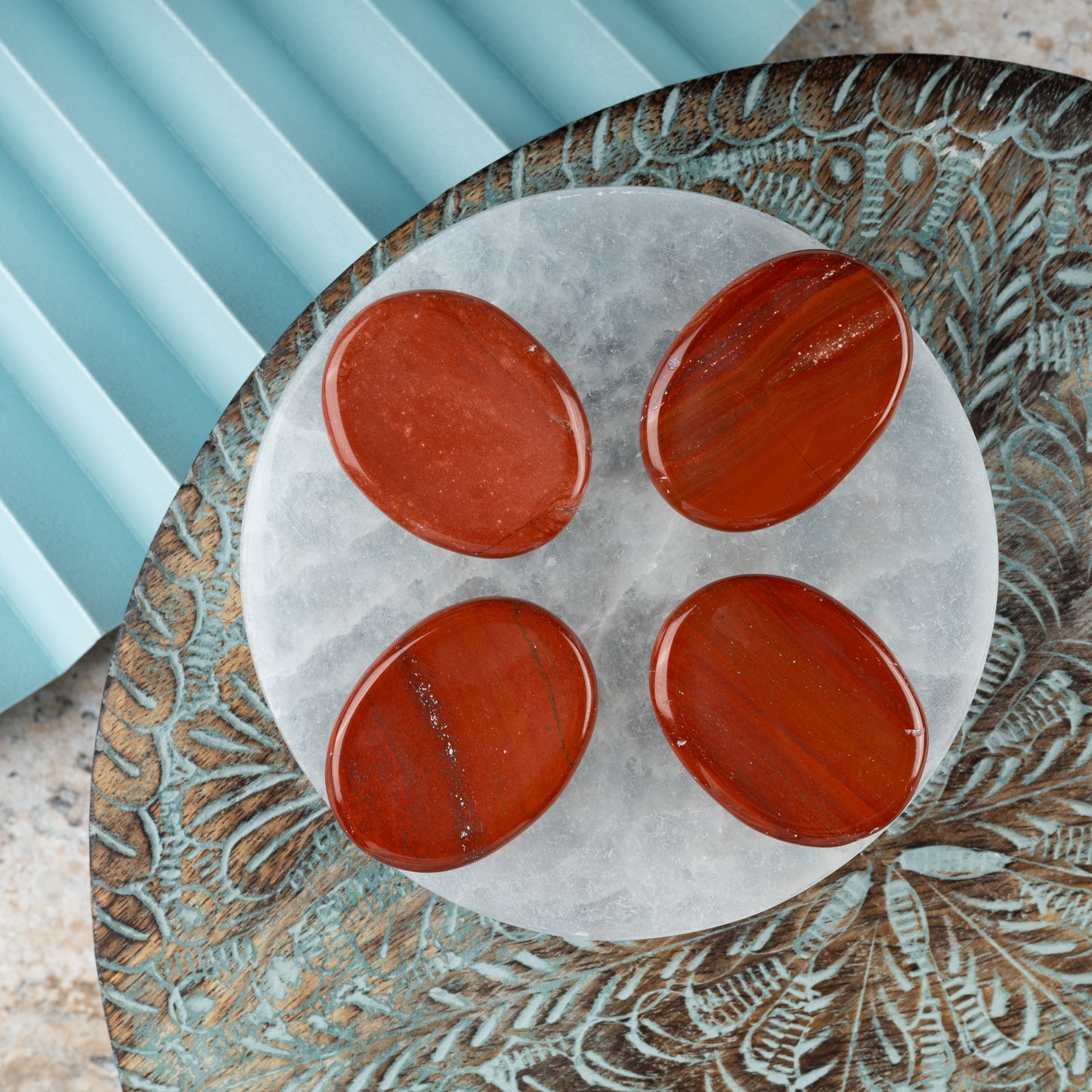 Red Jasper Worry Stone, Healing Crystals, Energy Healing Thumb Stone, Meditation & Spiritual Gift