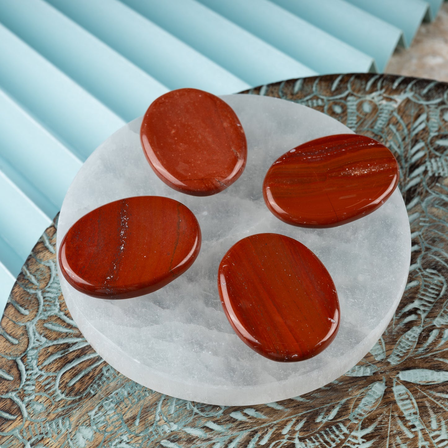 Red Jasper Worry Stone, Healing Crystals, Energy Healing Thumb Stone, Meditation & Spiritual Gift