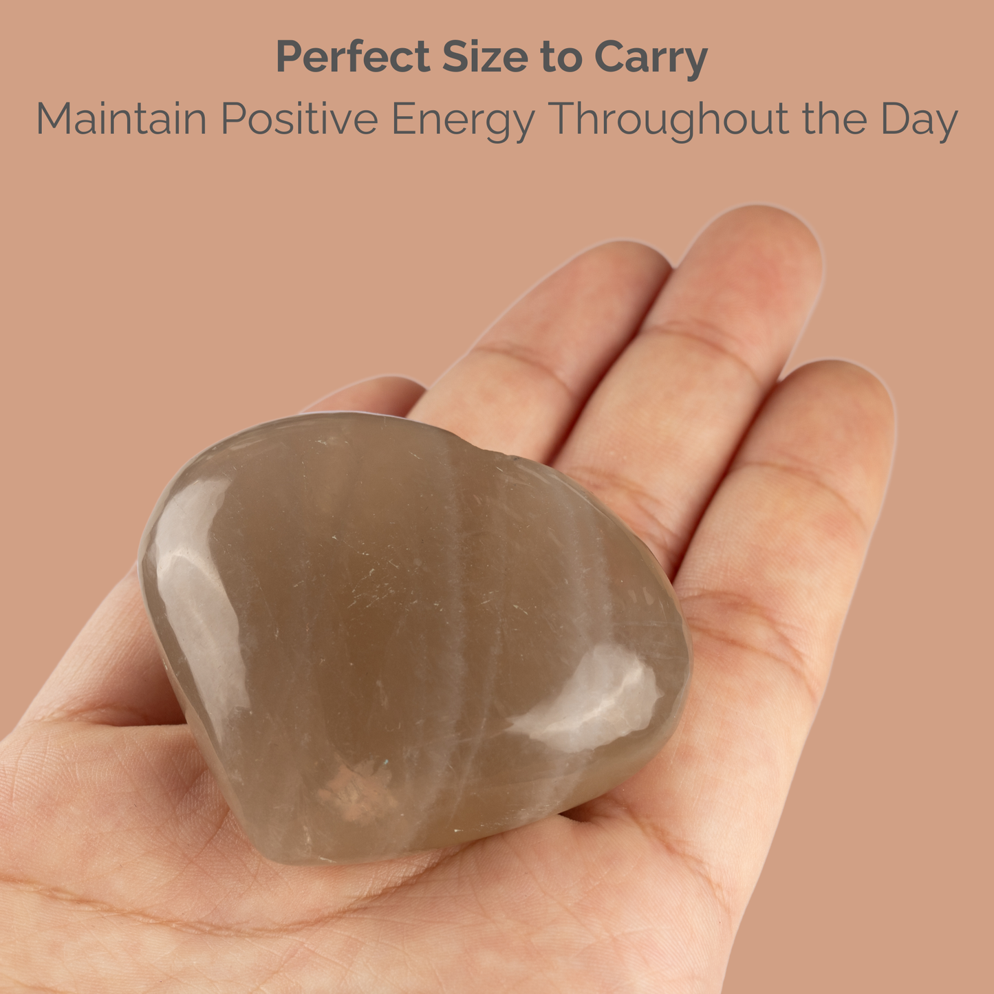 Smoky Quartz Heart Palm Stone, Polished Crystal Stone for Chakra Balancing, Meditation, Spiritual and Crystal Gift