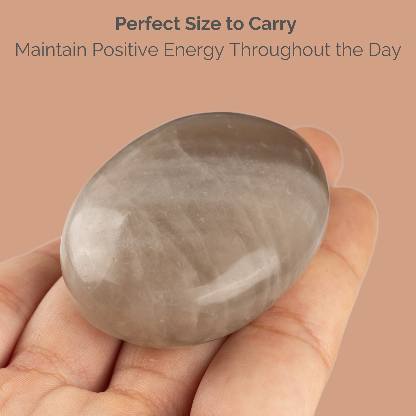 Smoky Quartz Palm Stone, Polished Crystal Stone for Chakra Balancing, Meditation, Spiritual and Crystal Gift