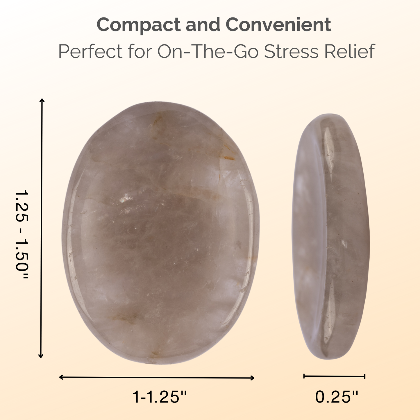 Smoky Quartz Worry Stone, Healing Crystals & Natural Energy Healing Thumb Stone, Perfect Meditation & Spiritual Gift