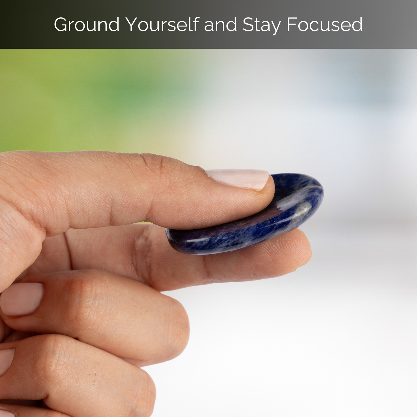 Sodalite Worry Stone, Healing Crystals, Energy Healing Thumb Stone, Meditation & Spiritual Gift