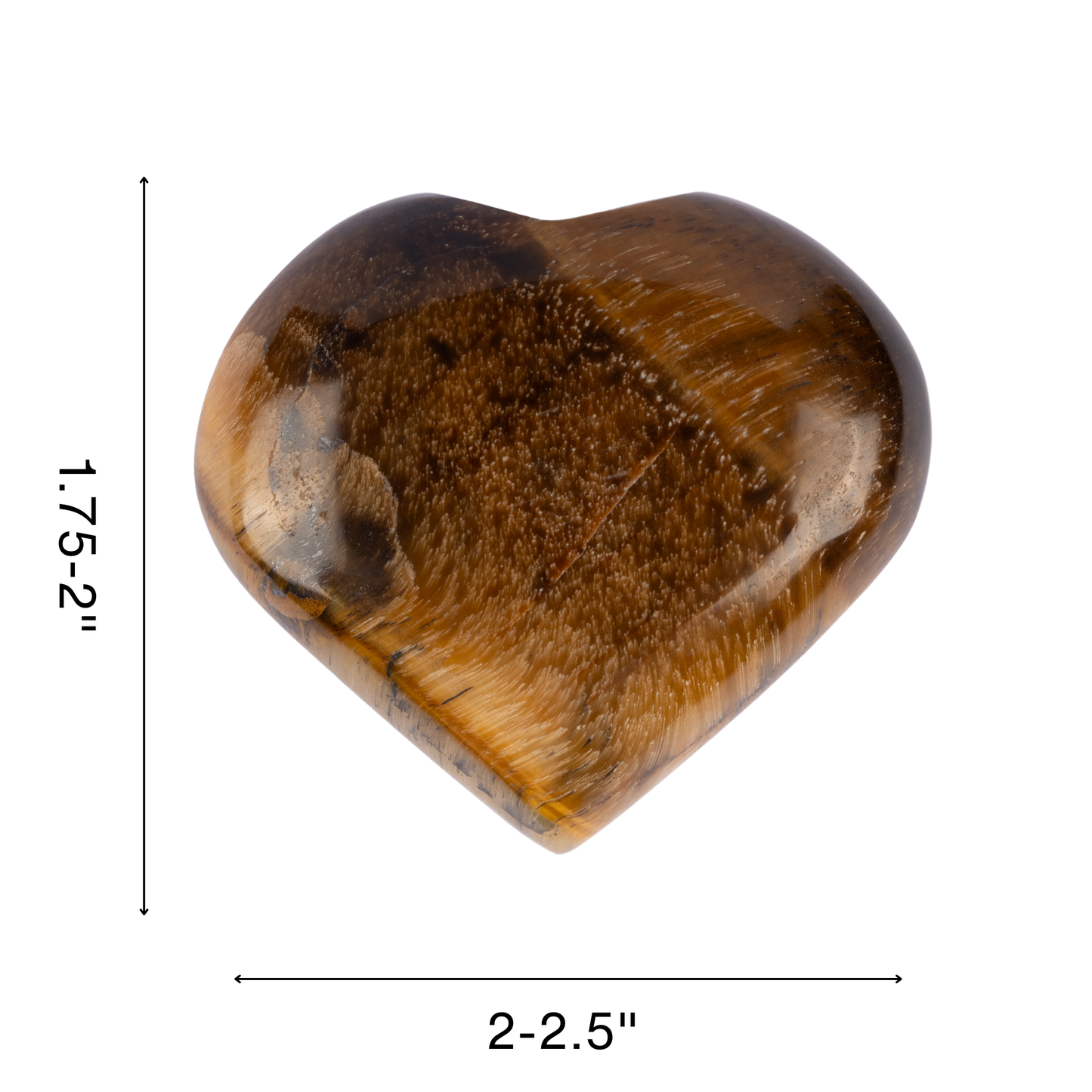 Tiger Eye Heart Palm Stone, Polished Crystal Stone for Chakra Balancing, Meditation, Spiritual and Crystal Gift
