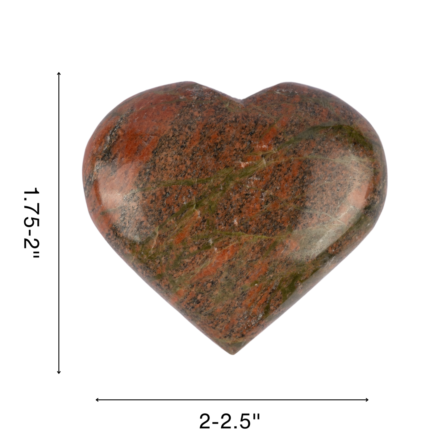 Unakite Heart Palm Stone, Polished Crystal Stone for Chakra Balancing, Meditation, Spiritual and Crystal Gift