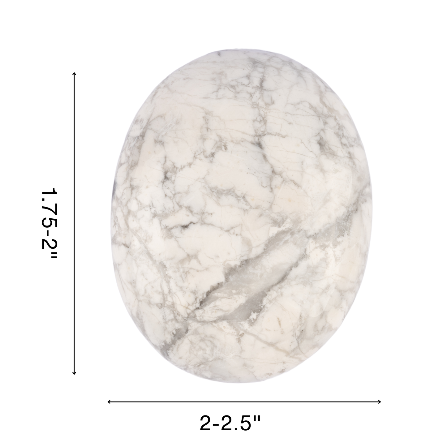 White Howlite Palm Stone, Polished Crystal Stone for Chakra Balancing, Meditation, Spiritual and Crystal Gift