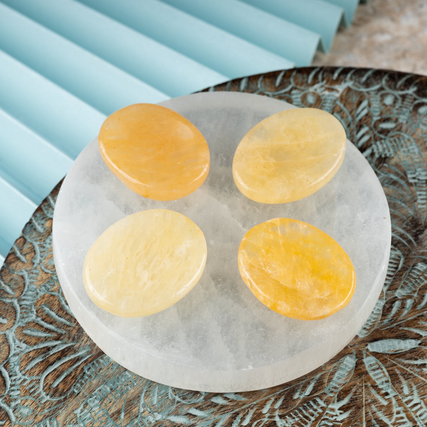 Yellow Aventurine Worry Stone, Healing Crystals, Energy Healing Thumb Stone, Meditation & Spiritual Gift