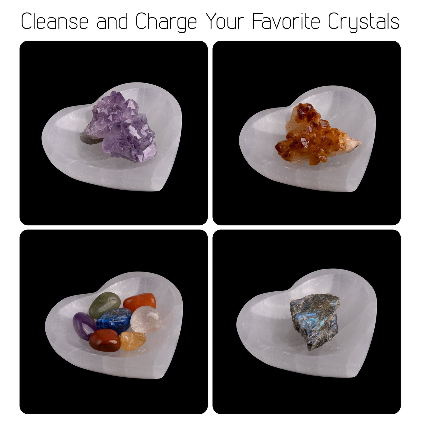 Selenite Bowl Heart Shape, Selenite Crystal Cleansing Bowl, Healing Crystals & Stones, Spiritual Crystal Decor
