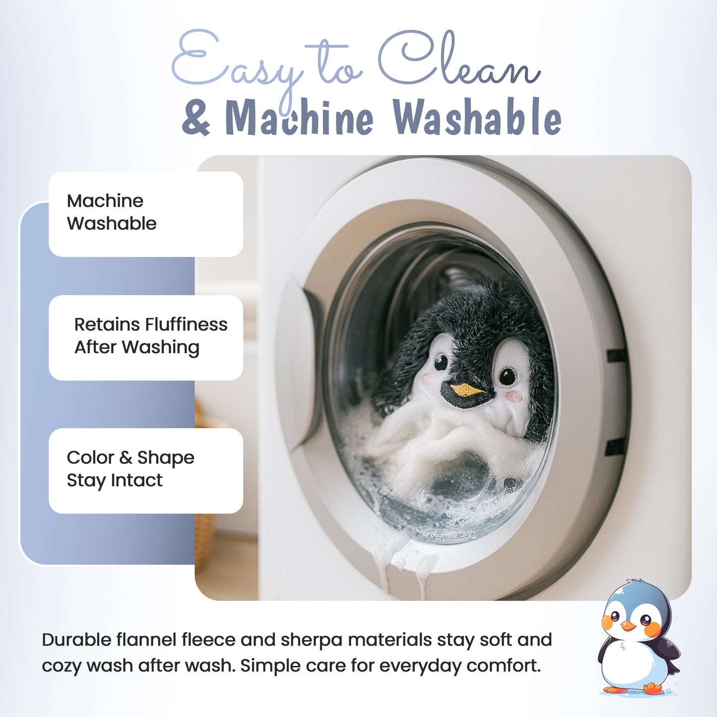 Penguin Wearable Hooded Blanket - Warm & Cozy Oversized Blanket Hoodie with Hand Gloves- Penguin Hoodie Blanket Gift for Women, Adults, Kids