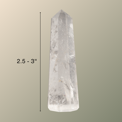 Natural Clear Quartz Obelisk Point Crystal Tower 2.5-3", Healing Crystals and Stones, Meditation Accessories, Reiki, Spiritual Gifts & Decor