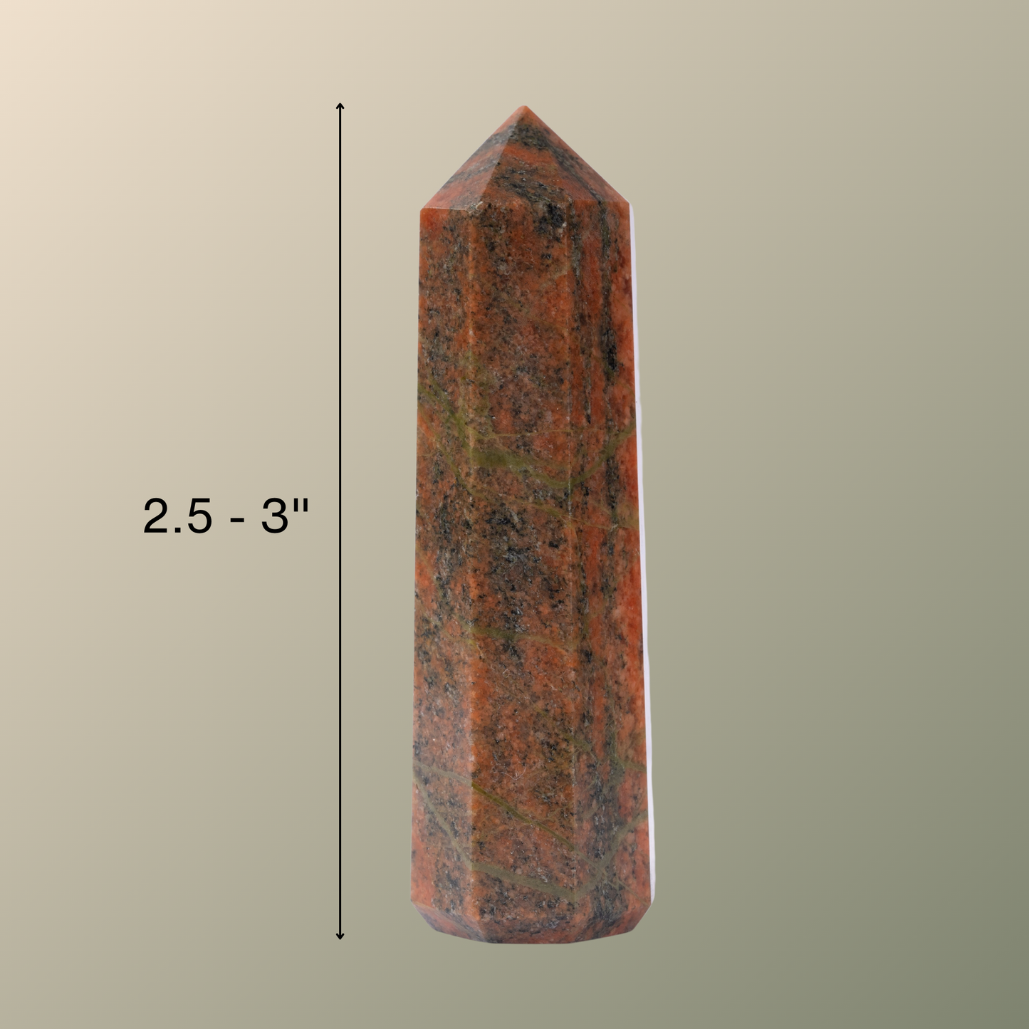 Natural Unakite Obelisk Point Crystal Tower 2.5-3", Healing Crystals and Stones, Meditation Accessories, Reiki, Spiritual Gifts & Decor