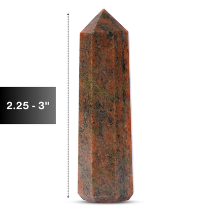 Natural Unakite Obelisk Point Crystal Tower 2.5-3", Healing Crystals and Stones, Meditation Accessories, Reiki, Spiritual Gifts & Decor