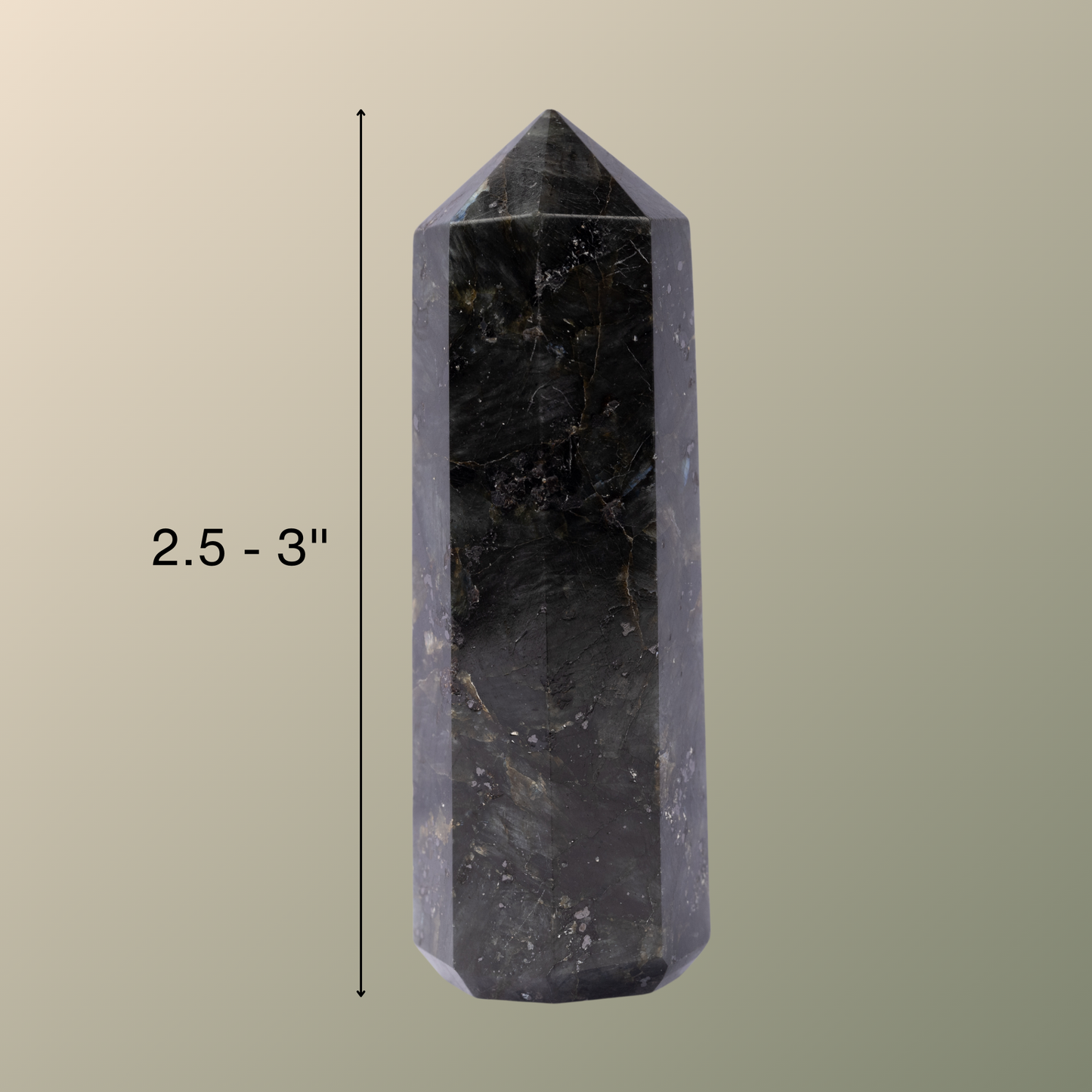 Natural Labradorite Obelisk Point Crystal Tower 2.5-3", Healing Crystals and Stones, Meditation Accessories, Reiki, Spiritual Gifts & Decor