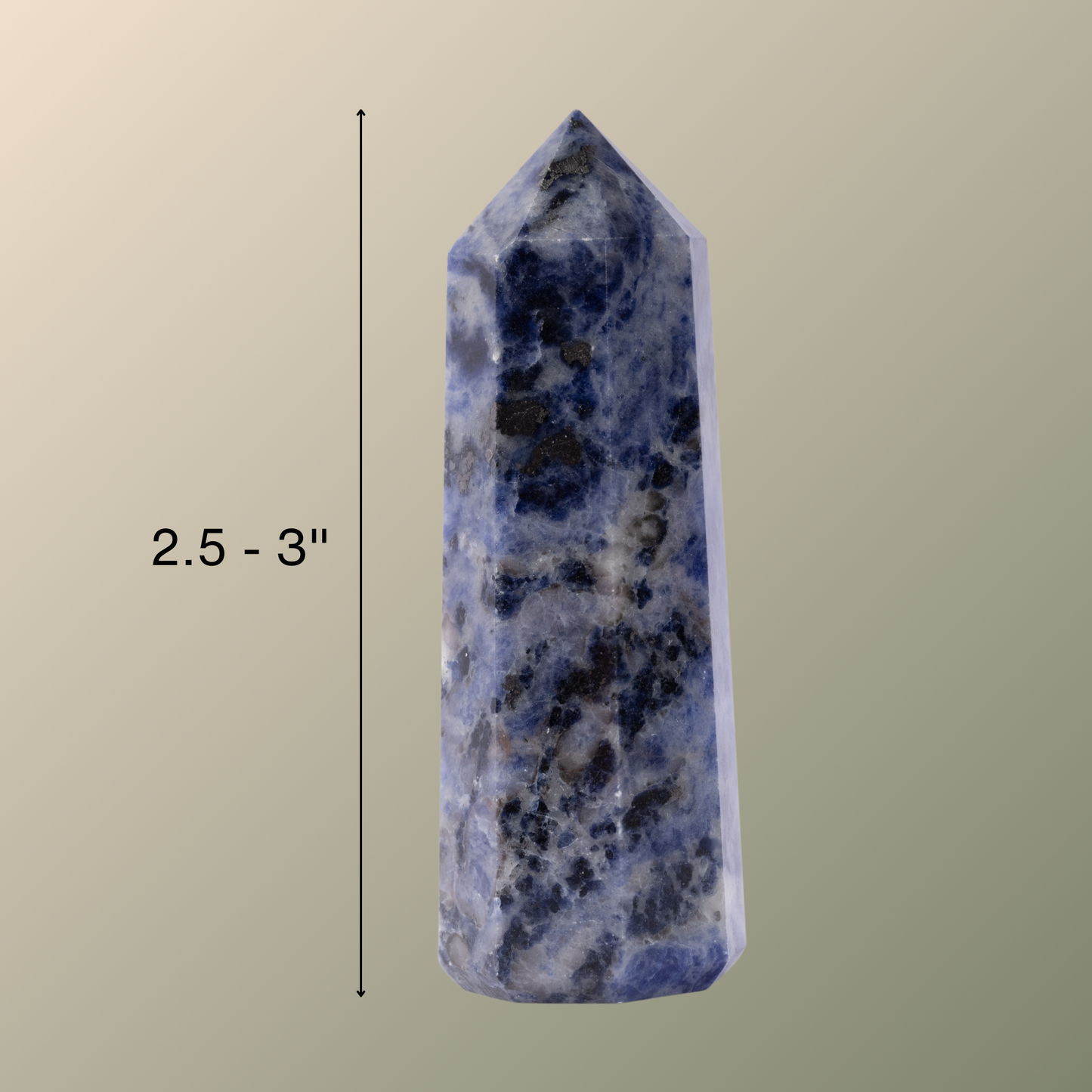 Natural Sodalite Obelisk Point Crystal Tower 2.5-3", Healing Crystals and Stones, Meditation Accessories, Reiki, Spiritual Gifts & Decor