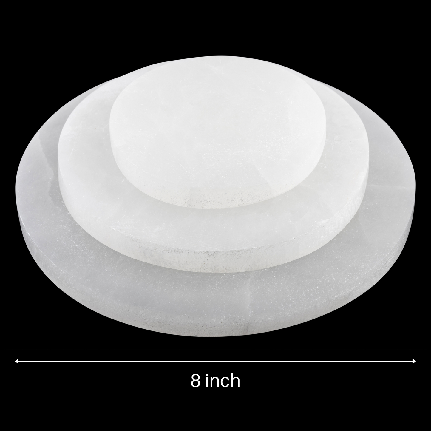 Wish Well Round Selenite Charging Plate – Mined and Crafted in Morocco – Ideal for Cleansing and Recharging Crystals and Healing Stones