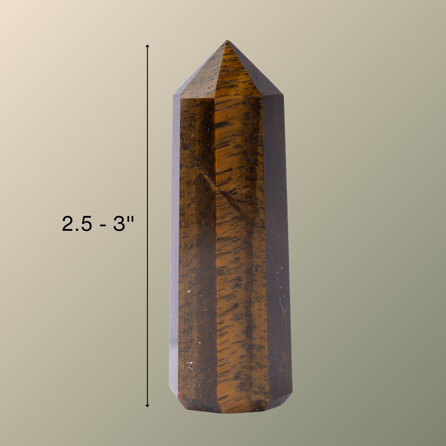 Natural Tiger Eye Obelisk Point Crystal Tower 2.5-3", Healing Crystals and Stones, Meditation Accessories, Reiki, Spiritual Gifts & Decor