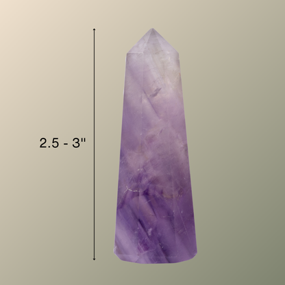 Natural Amethyst Obelisk Point Crystal Tower 2.5-3", Healing Crystals and Stones, Meditation Accessories, Reiki, Spiritual Gifts & Decor