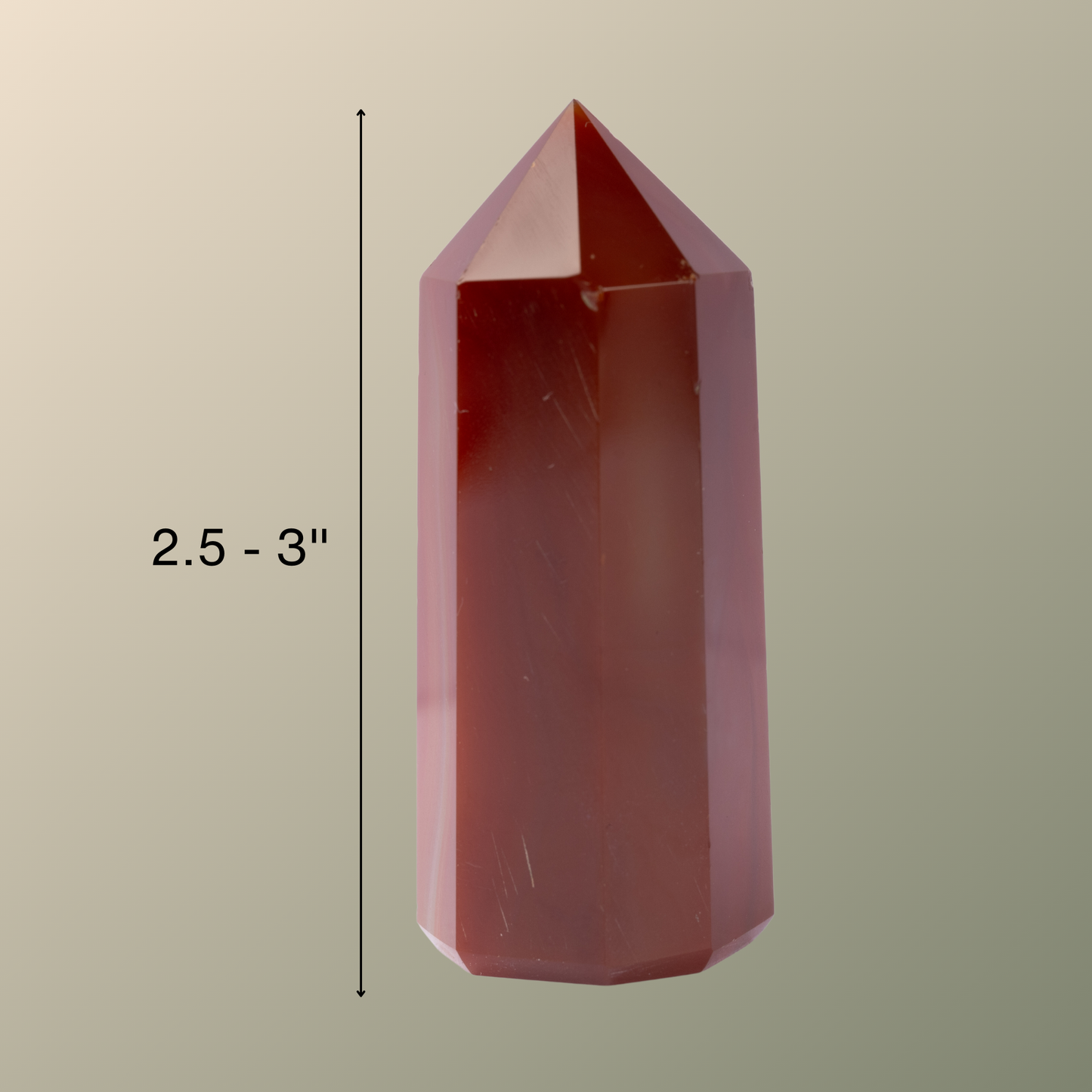 Natural Carnelian Obelisk Point Crystal Tower 2.5-3", Healing Crystals and Stones, Meditation Accessories, Reiki, Spiritual Gifts & Decor