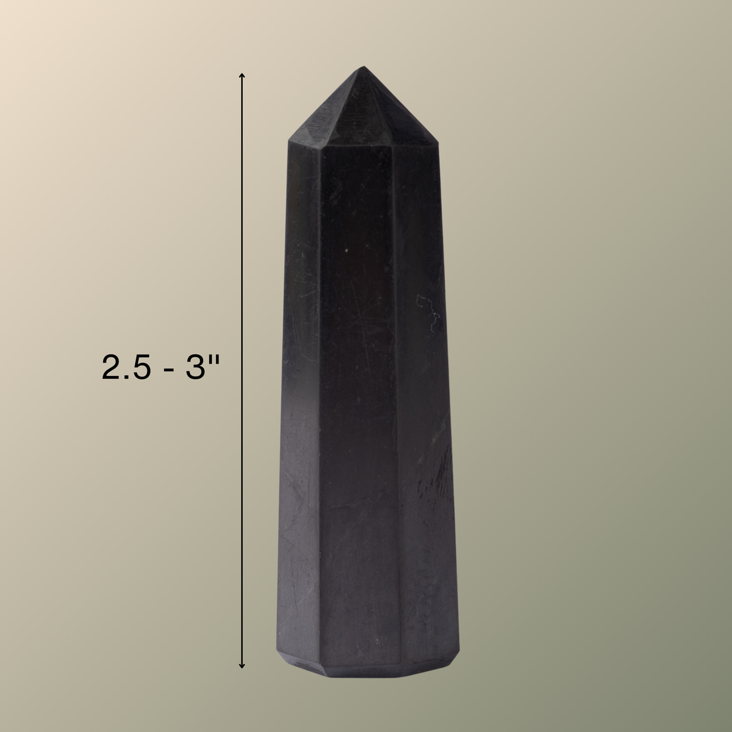 Natural Shungite Obelisk Point Crystal Tower 2.5-3", Healing Crystals and Stones, Meditation Accessories, Reiki, Spiritual Gifts & Decor