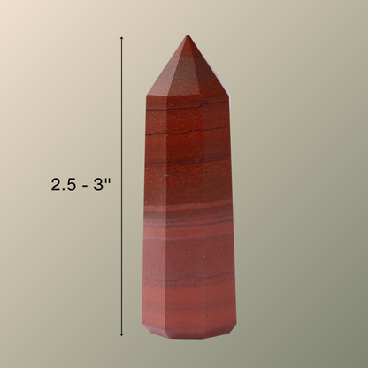 Natural Red Jasper Obelisk Point Crystal Tower 2.5-3", Healing Crystals and Stones, Meditation Accessories, Reiki, Spiritual Gifts & Decor