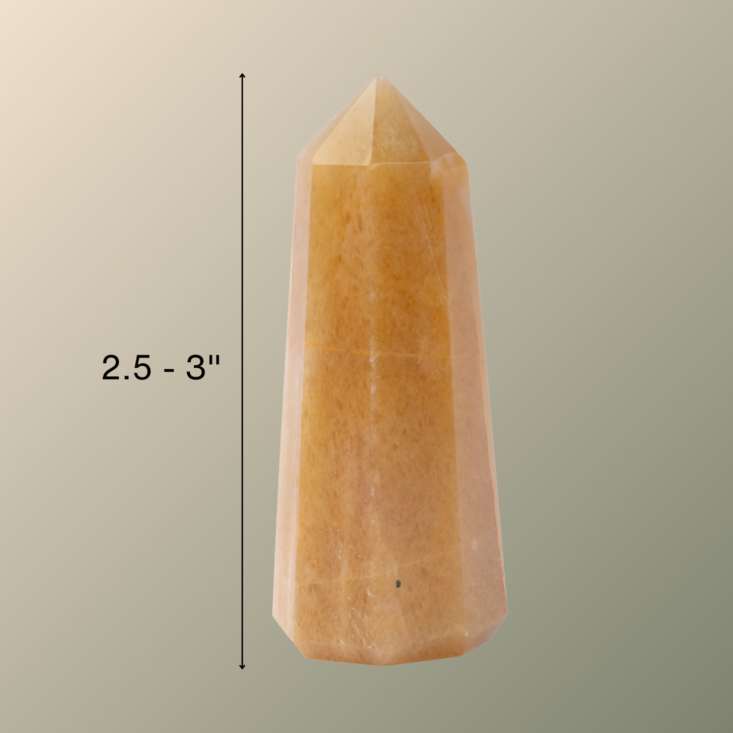 Natural Yellow Aventurine Obelisk Point Crystal Tower 2.5-3", Healing Crystals and Stones, Meditation Accessories, Reiki, Spiritual Gifts & Decor