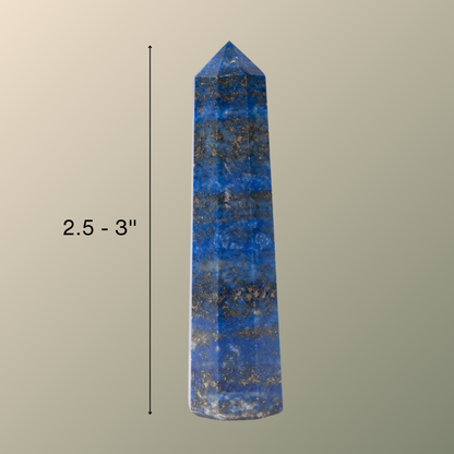 Natural Lapis Lazuli Obelisk Point Crystal Tower 2.5-3", Healing Crystals and Stones, Meditation Accessories, Reiki, Spiritual Gifts & Decor