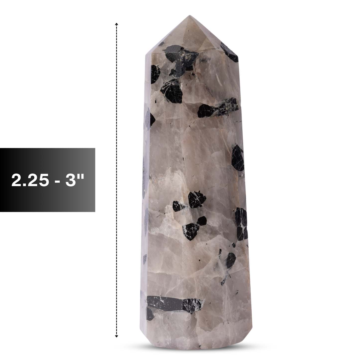 Natural Tourmalinated Quartz Obelisk Point Crystal Tower 2.5-3", Healing Crystals and Stones, Meditation Accessories, Reiki, Spiritual Gifts & Decor