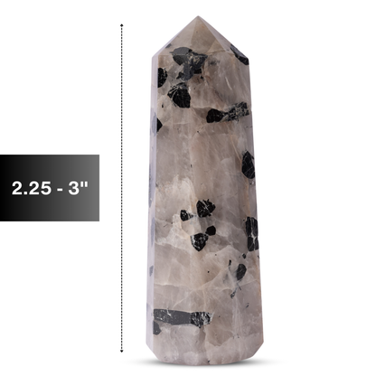 Natural Tourmalinated Quartz Obelisk Point Crystal Tower 2.5-3", Healing Crystals and Stones, Meditation Accessories, Reiki, Spiritual Gifts & Decor