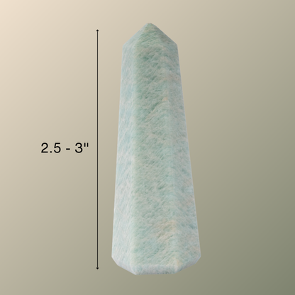 Natural Amazonite Obelisk Point Crystal Tower 2.5-3", Healing Crystals and Stones, Meditation Accessories, Reiki, Spiritual Gifts & Decor