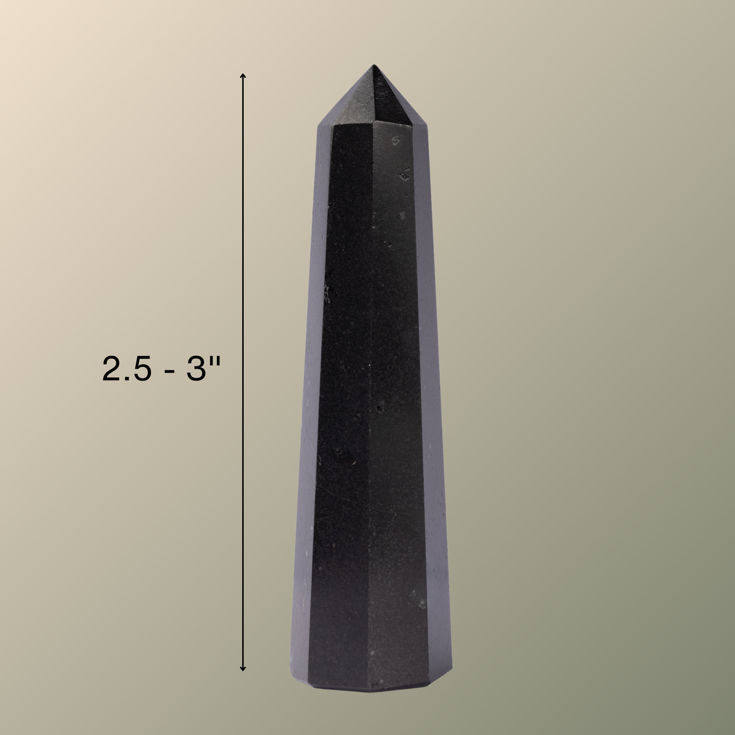 Natural Black Tourmaline Obelisk Point Crystal Tower 2.5-3", Healing Crystals and Stones, Meditation Accessories, Reiki, Spiritual Gifts & Decor