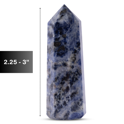 Natural Sodalite Obelisk Point Crystal Tower 2.5-3", Healing Crystals and Stones, Meditation Accessories, Reiki, Spiritual Gifts & Decor