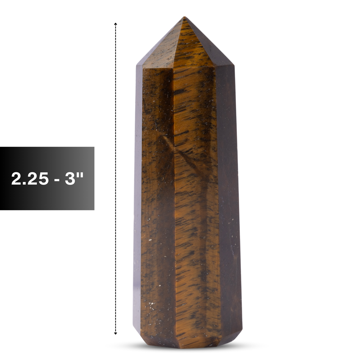 Natural Tiger Eye Obelisk Point Crystal Tower 2.5-3", Healing Crystals and Stones, Meditation Accessories, Reiki, Spiritual Gifts & Decor