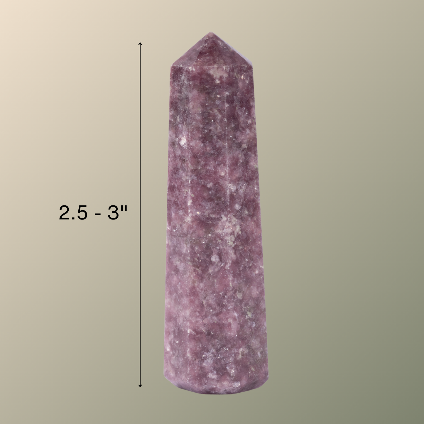 Natural Lepidolite Obelisk Point Crystal Tower 2.5-3", Healing Crystals and Stones, Meditation Accessories, Reiki, Spiritual Gifts & Decor