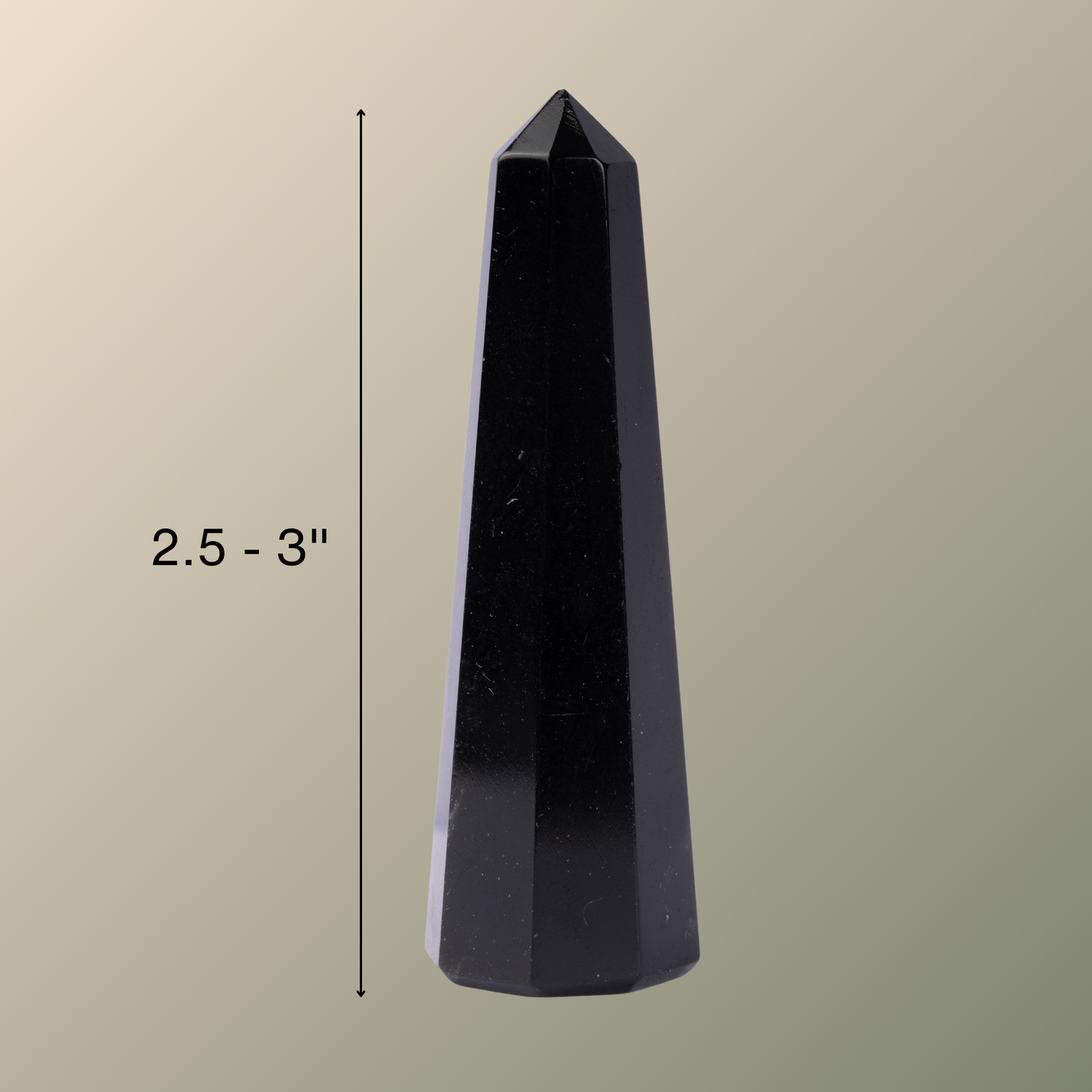 Natural Black Obsidian Obelisk Point Crystal Tower 2.5-3", Healing Crystals and Stones, Meditation Accessories, Reiki, Spiritual Gifts & Decor