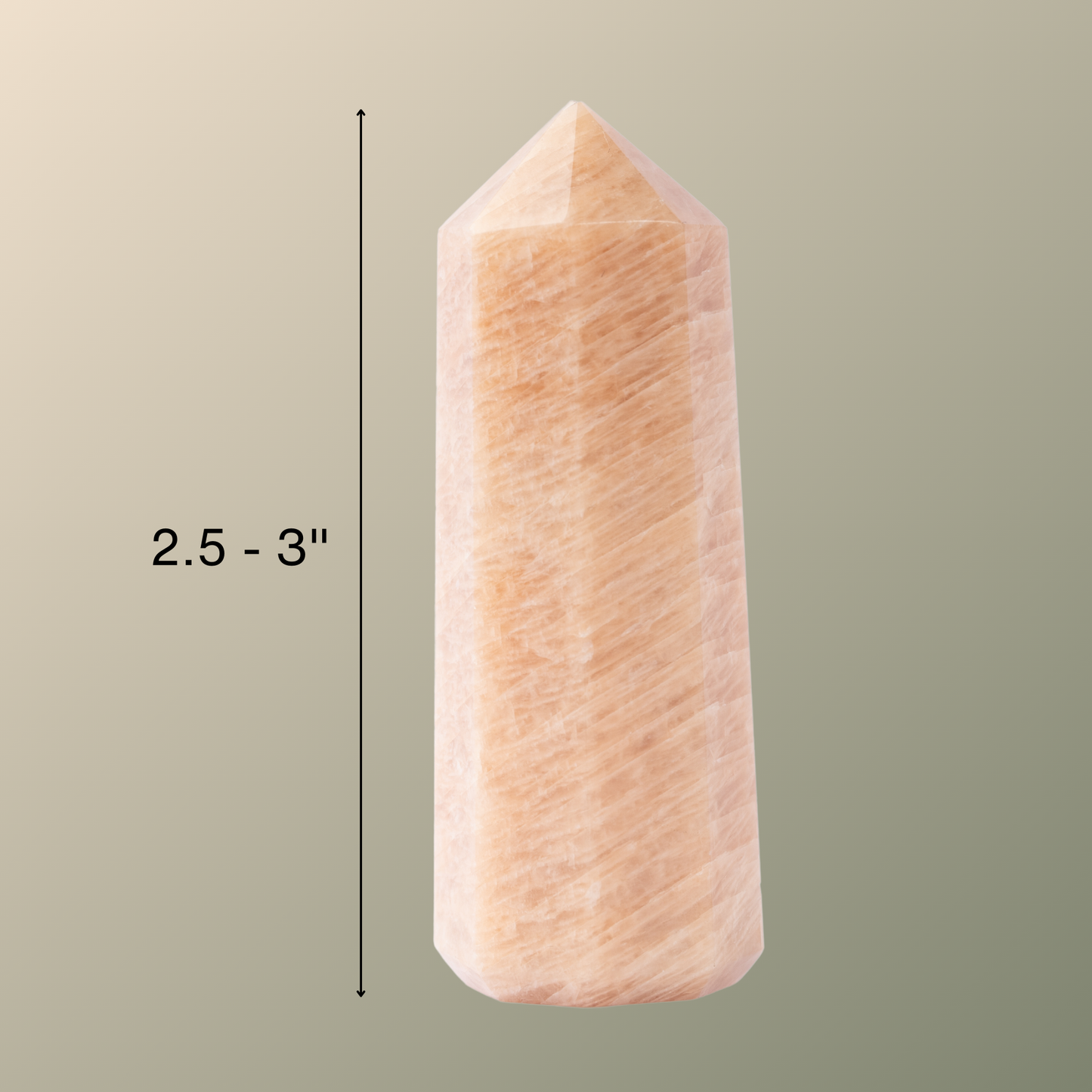 Natural Peach Moonstone Obelisk Point Crystal Tower 2.5-3", Healing Crystals and Stones, Meditation Accessories, Reiki, Spiritual Gifts & Decor