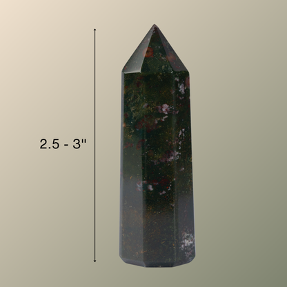 Natural Bloodstone Obelisk Point Crystal Tower 2.5-3", Healing Crystals and Stones, Meditation Accessories, Reiki, Spiritual Gifts & Decor