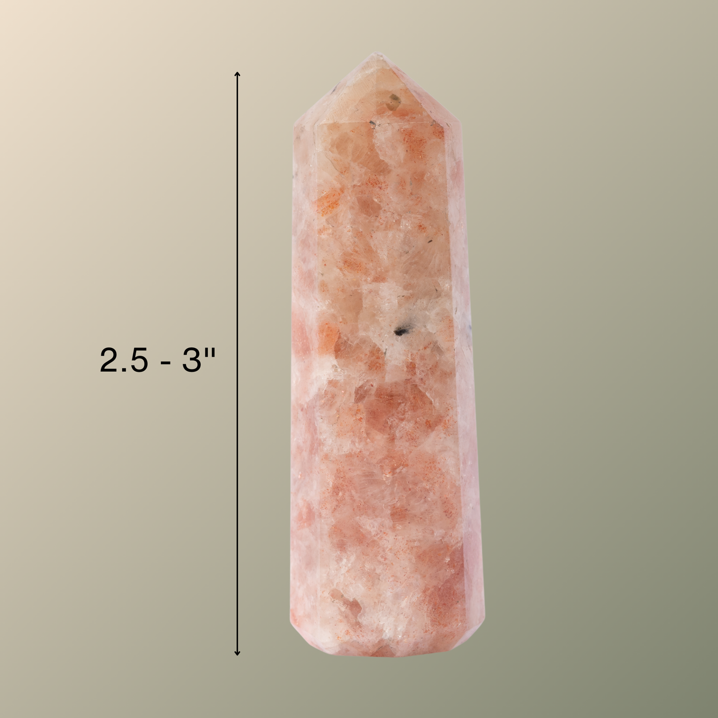 Natural Sunstone Obelisk Point Crystal Tower 2.5-3", Healing Crystals and Stones, Meditation Accessories, Reiki, Spiritual Gifts & Decor