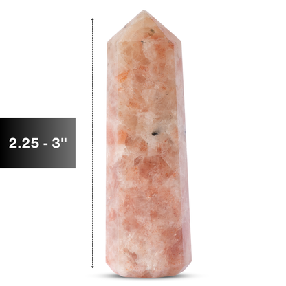 Natural Sunstone Obelisk Point Crystal Tower 2.5-3", Healing Crystals and Stones, Meditation Accessories, Reiki, Spiritual Gifts & Decor