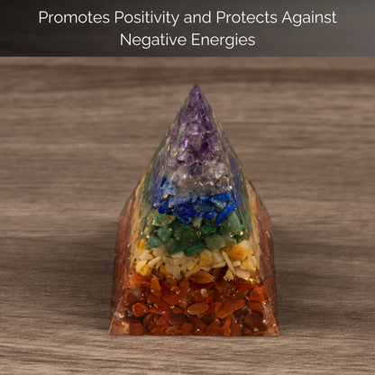 7 Chakra Stone Orgonite Crystal Pyramid, Orgonite Protection Healing Crystals, Orgone Energy Pyramid, Crystal Decor, Meditation Gifts