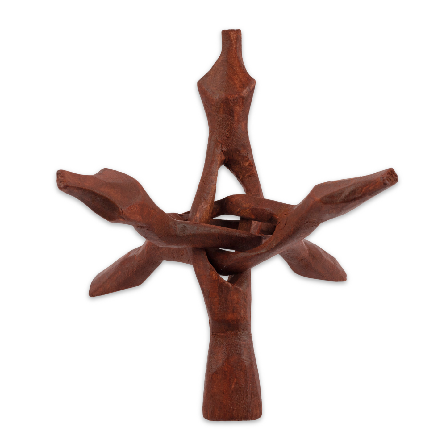 Wooden Tripod Stand 4”, 6” and 8” - Hand-Carved Room Decor Holder ~ Ideal for Abalone Shell, Decorative Bowl, Crystal Ball, Sphere, Geode ~ Wood Display Stand & Perfect Crystal Holder