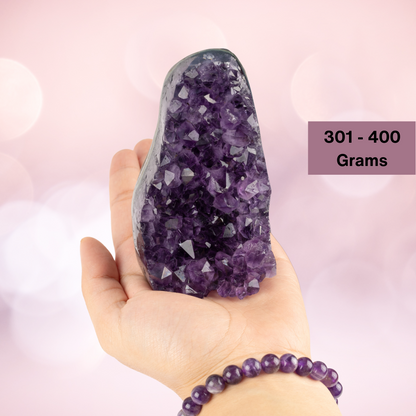 Natural Amethyst Cut Base Healing Crystals, "AAA" Quality Large Amethyst Cluster, Uruguayan Purple Amethyst Geode, Spiritual Home Decor