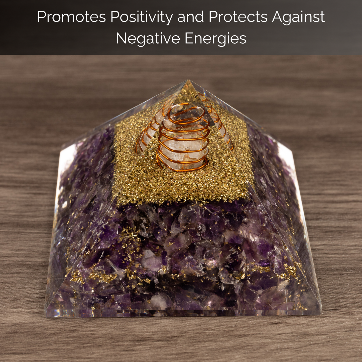 Amethyst Orgonite Crystal Pyramid, Orgonite Protection Healing Crystals, Orgone Energy Pyramid, Crystal Decor, Meditation Gifts