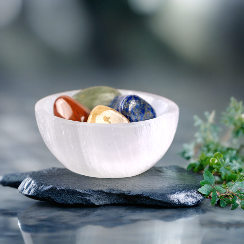 2.25" Mini Selenite Charging Bowl, Selenite Crystal, Meditation Bowl, Reiki Bowl, Jewelry Holder, Ideal for Small Crystal Stones