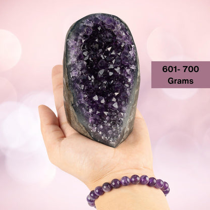 Natural Amethyst Cut Base Healing Crystals, "AAA" Quality Large Amethyst Cluster, Uruguayan Purple Amethyst Geode, Spiritual Home Decor